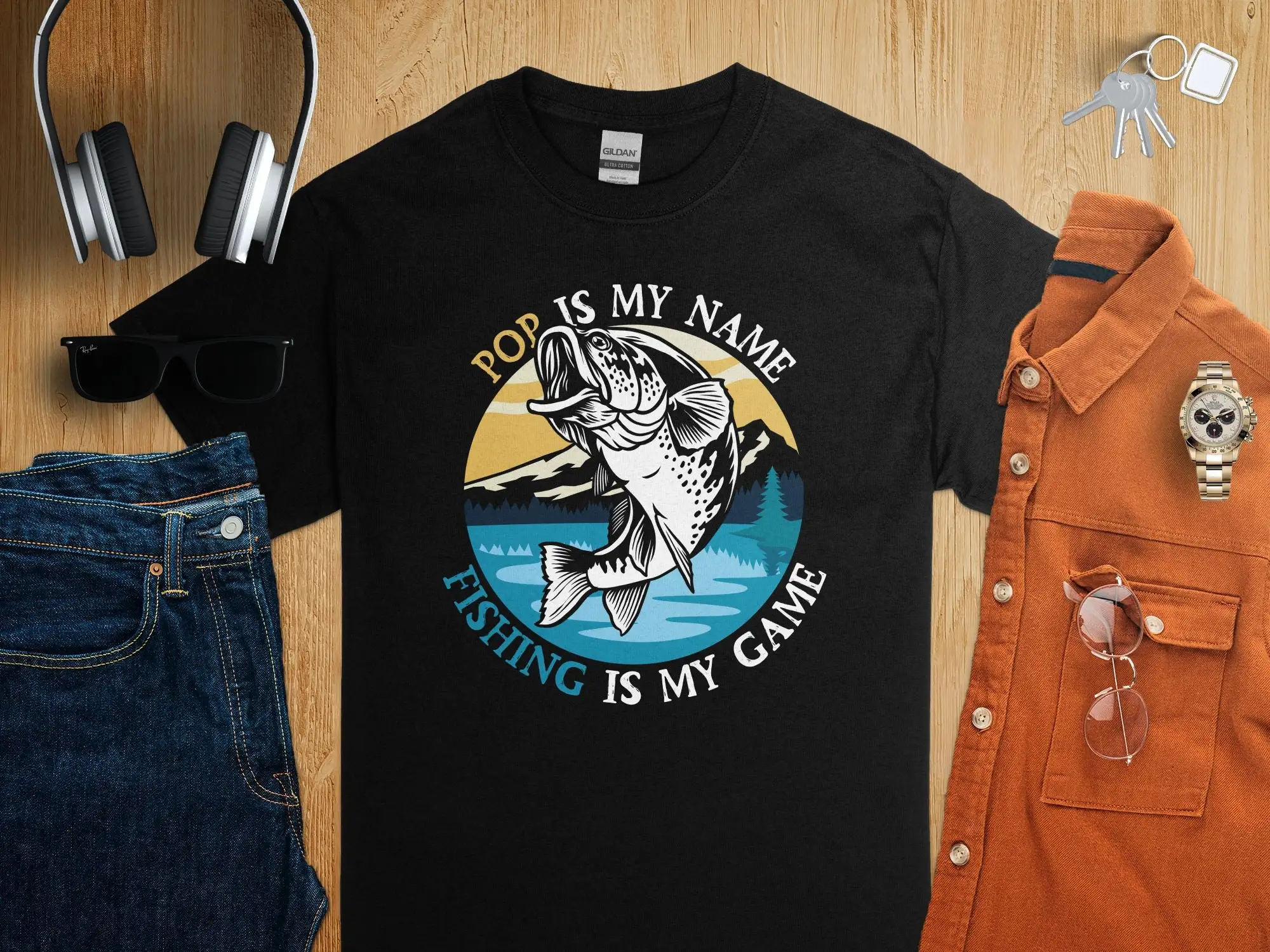 Outdoor Adventure Names - Vissersliefhebber T-shirt Pop is mijn naam